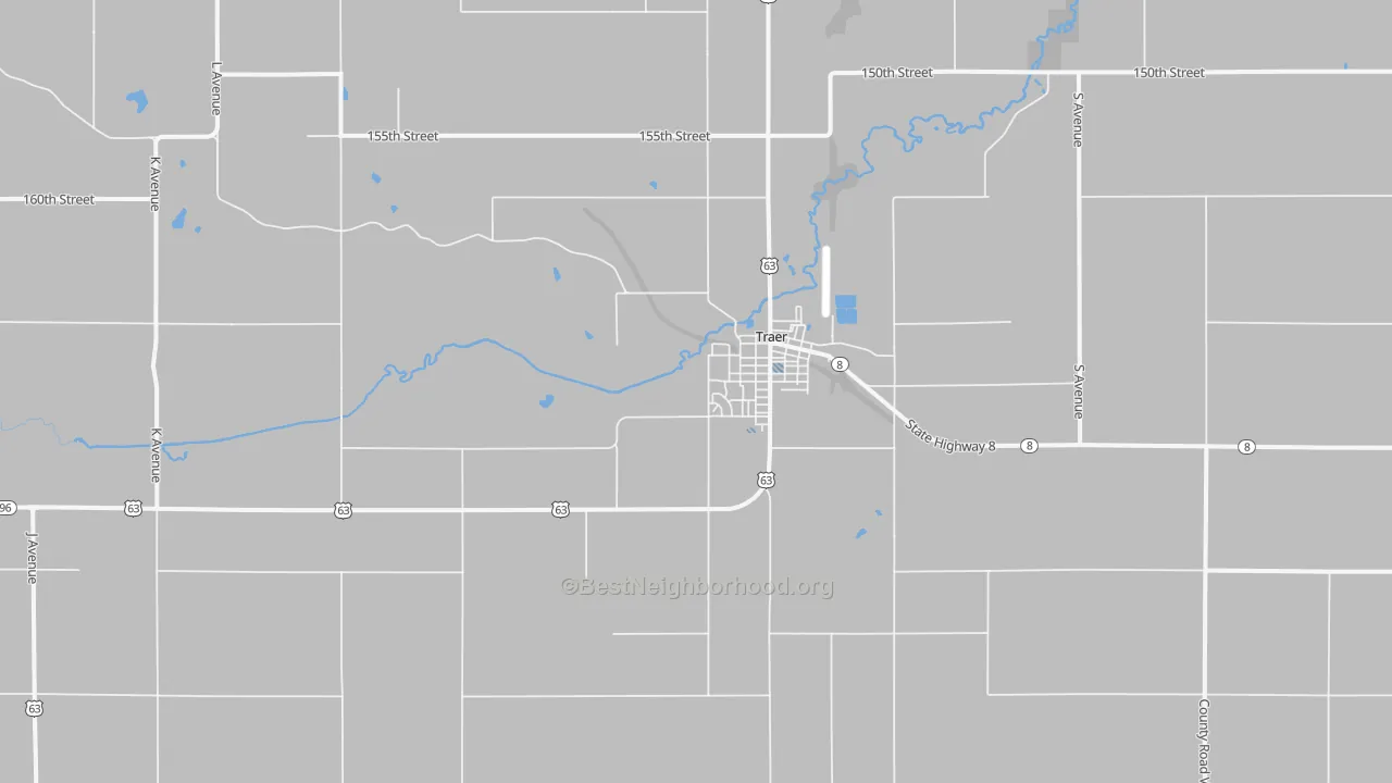 Transit Grade map of Traer, IA