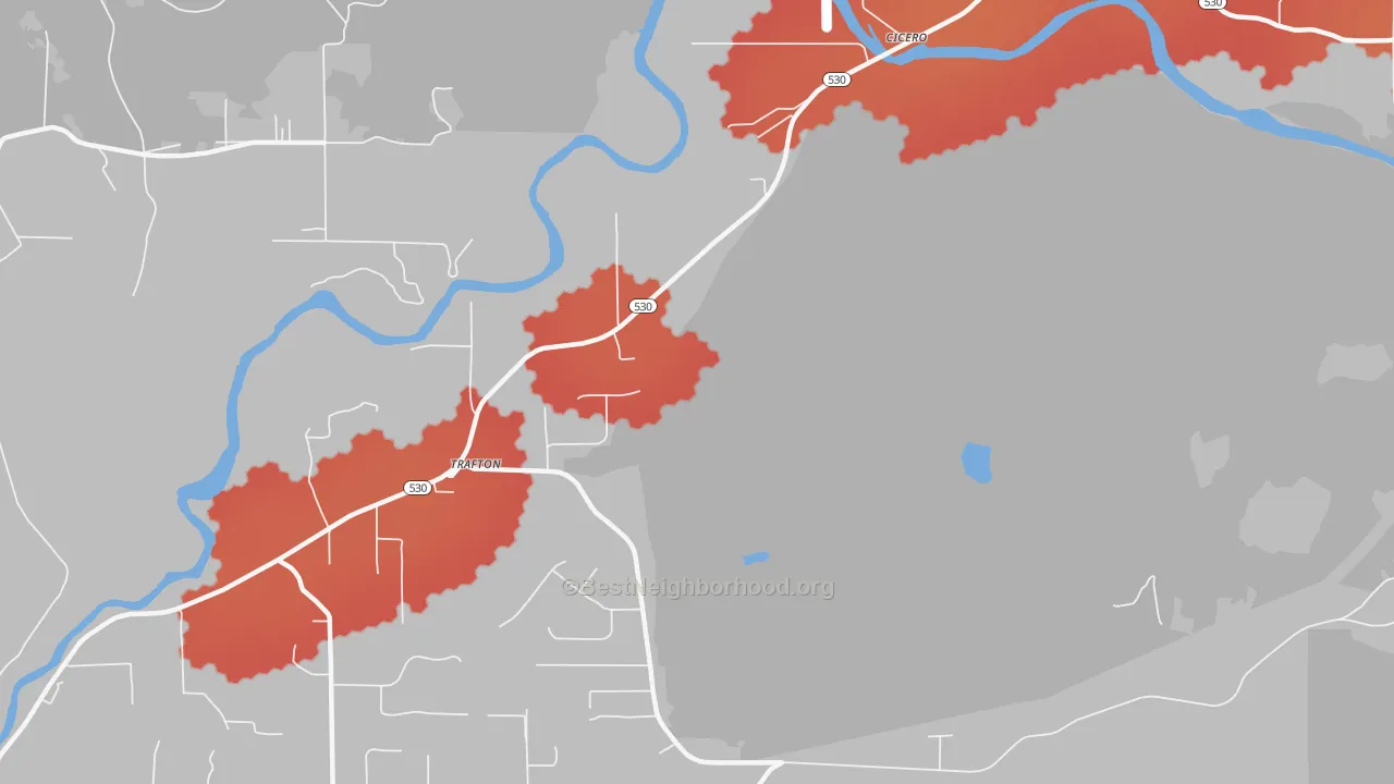 Transit Grade map of Trafton, WA