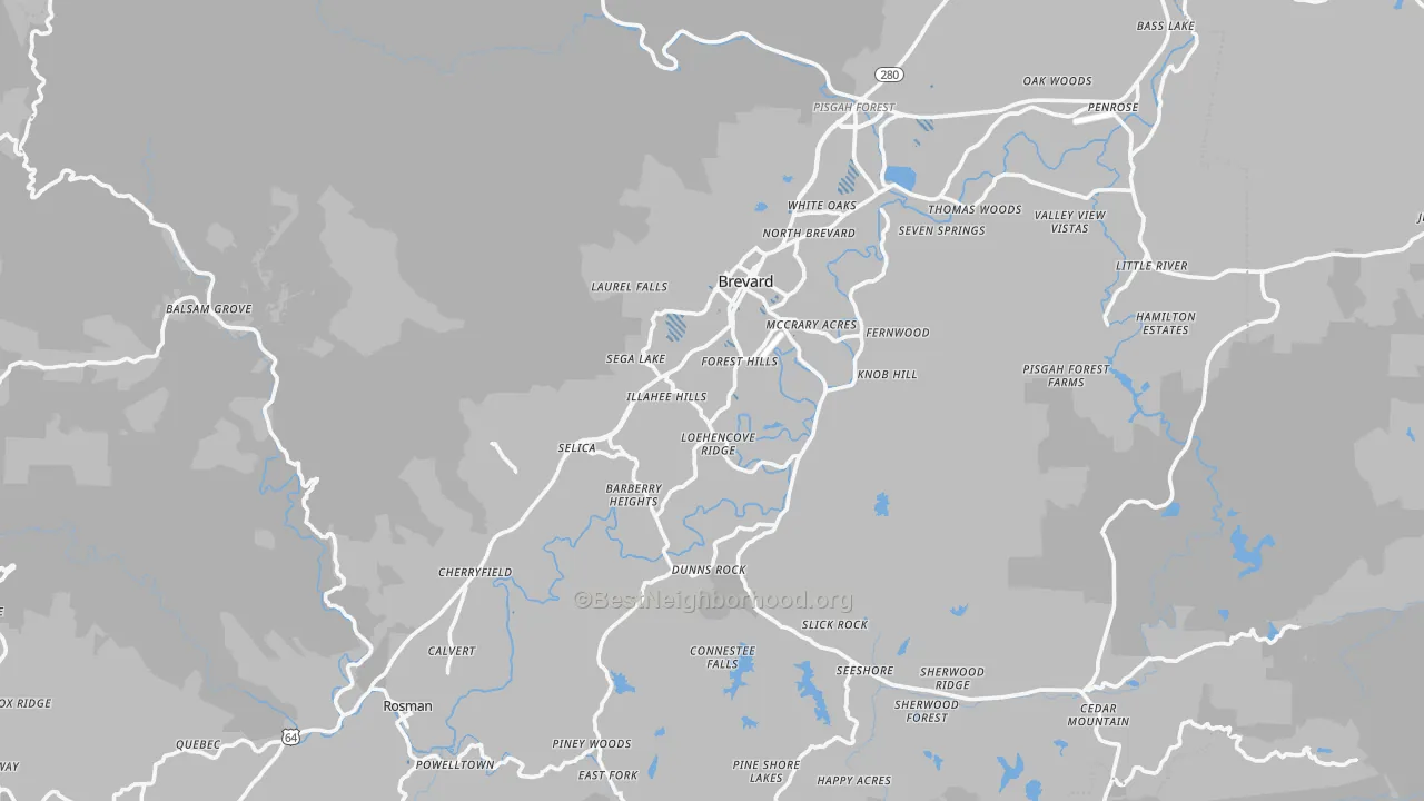 Transit Grade map of Transylvania County, NC