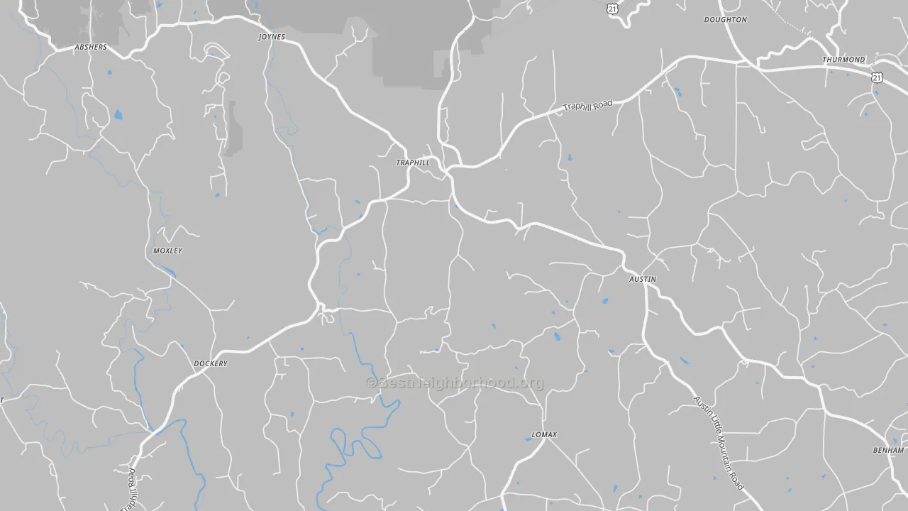 Transit Grade map of Traphill, NC