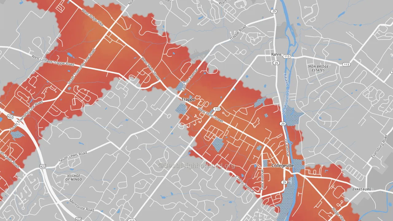Transit Grade map of Trappe, PA