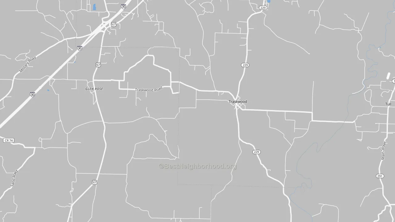 Transit Grade map of Traskwood, AR