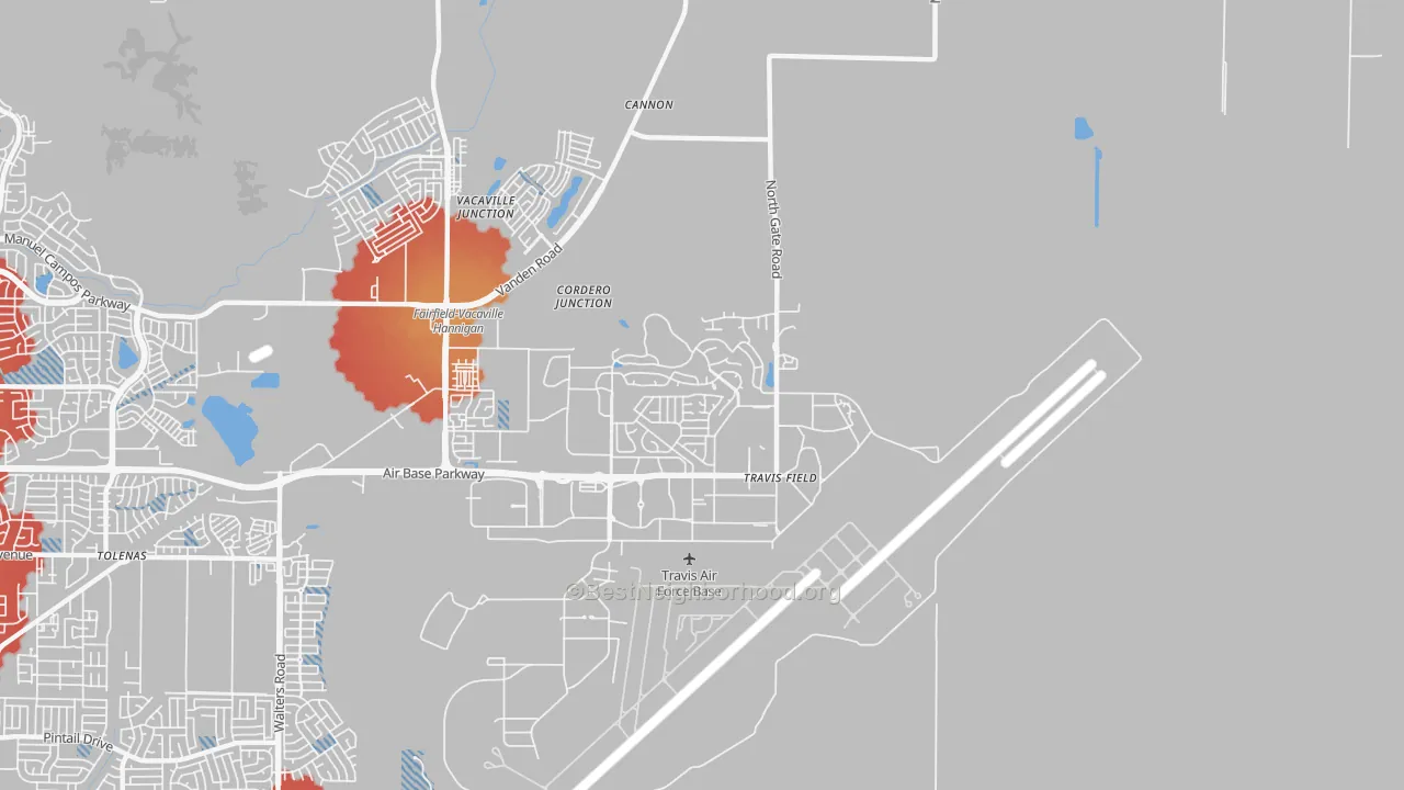 Transit Grade map of Travis Afb, CA