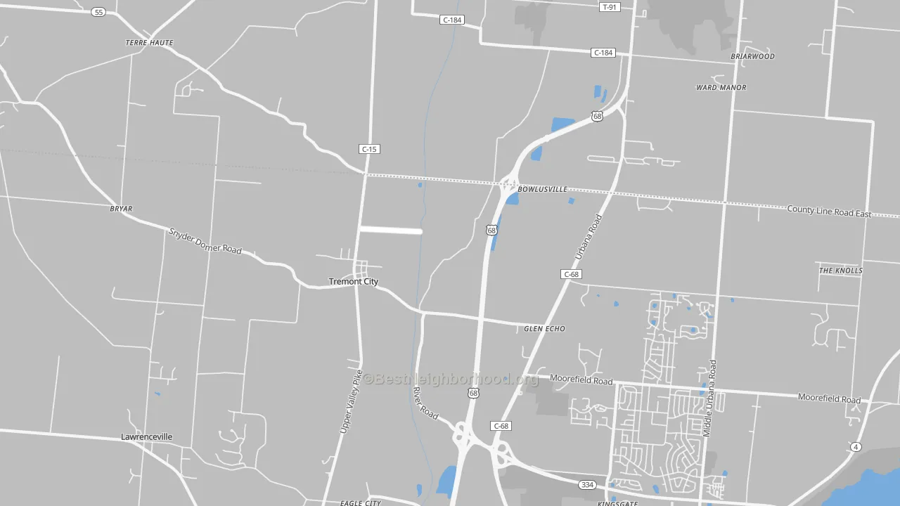 Transit Grade map of Tremont City, OH