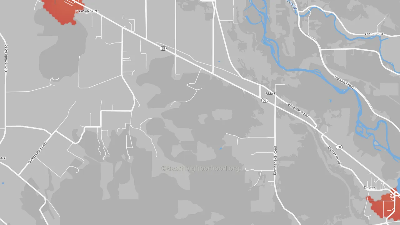 Transit Grade map of Trent, OR