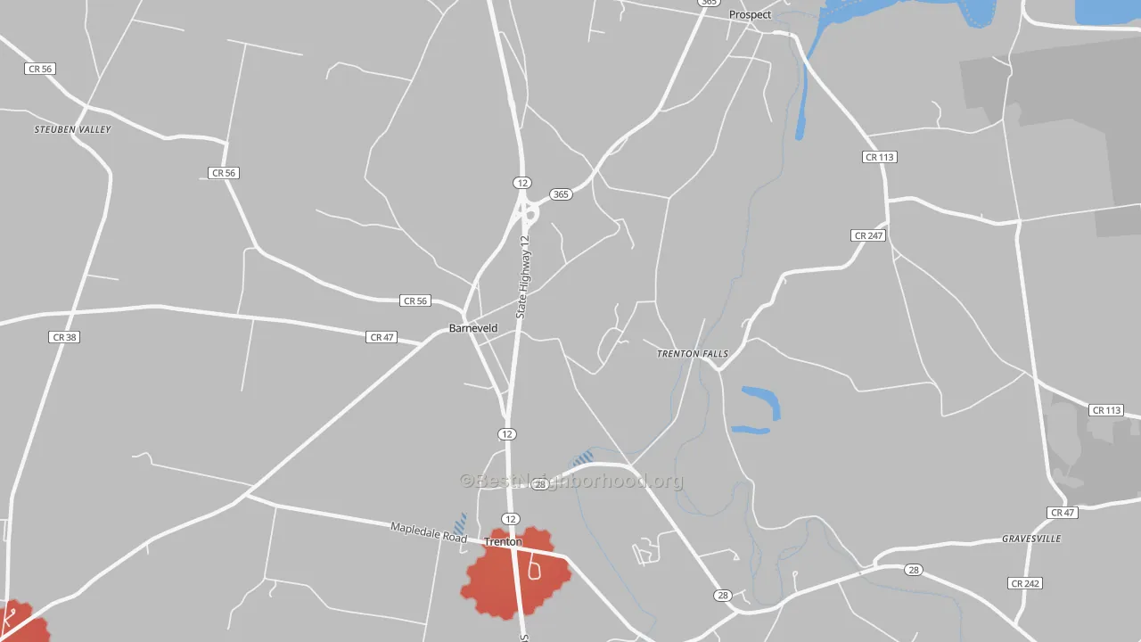 Transit Grade map of Trenton Falls, NY