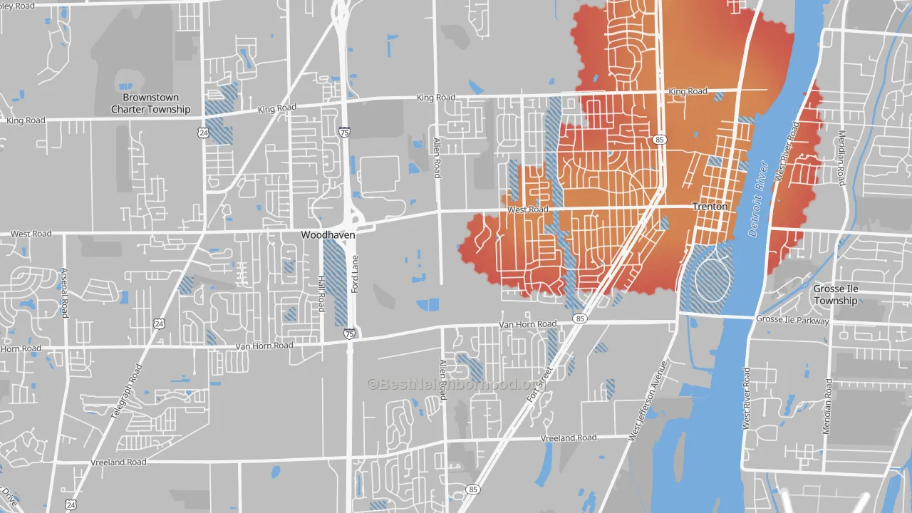 Transit Grade map of Trenton, MI
