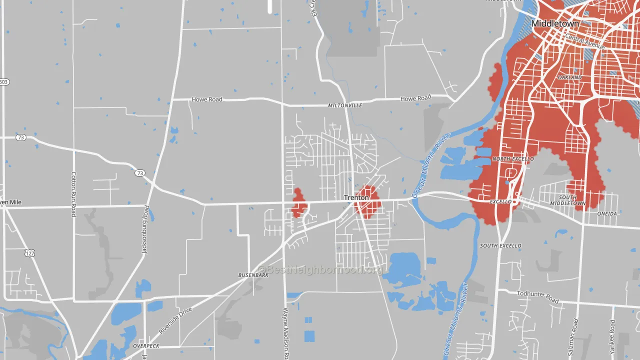 Transit Grade map of Trenton, OH