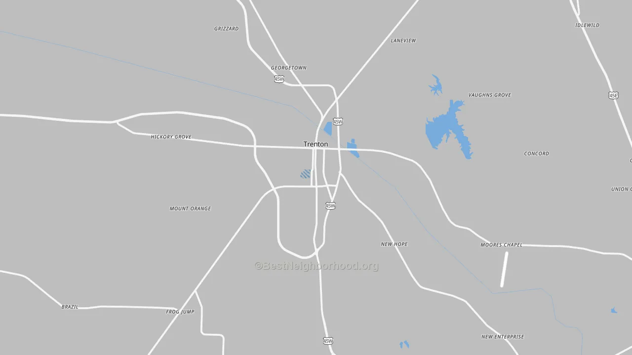 Transit Grade map of Trenton, TN
