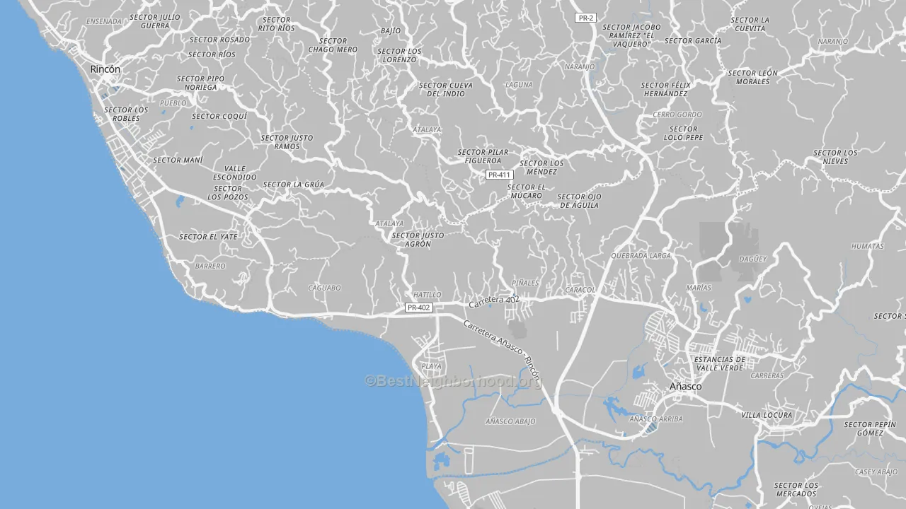 Transit Grade map of Tres Hermanos, PR