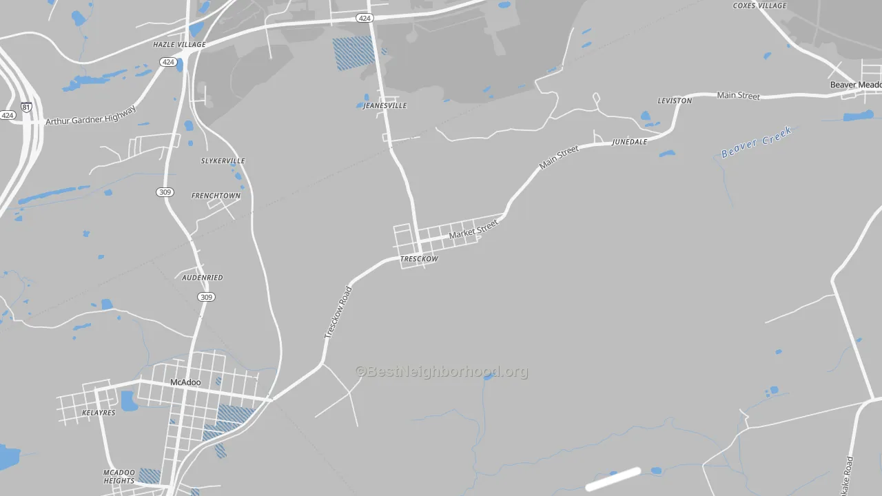 Transit Grade map of Tresckow, PA