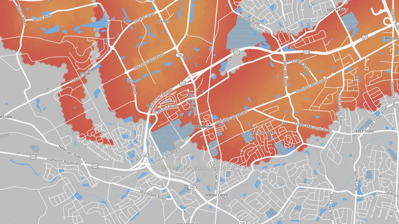 Transit Grade map of Trexlertown, PA