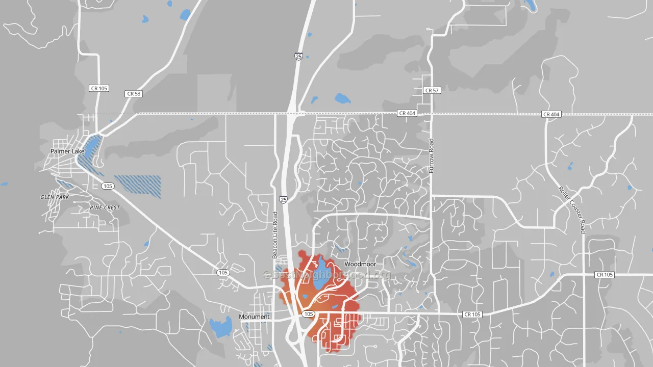 Transit Grade map of Tri-Lakes, Woodmoor, CO