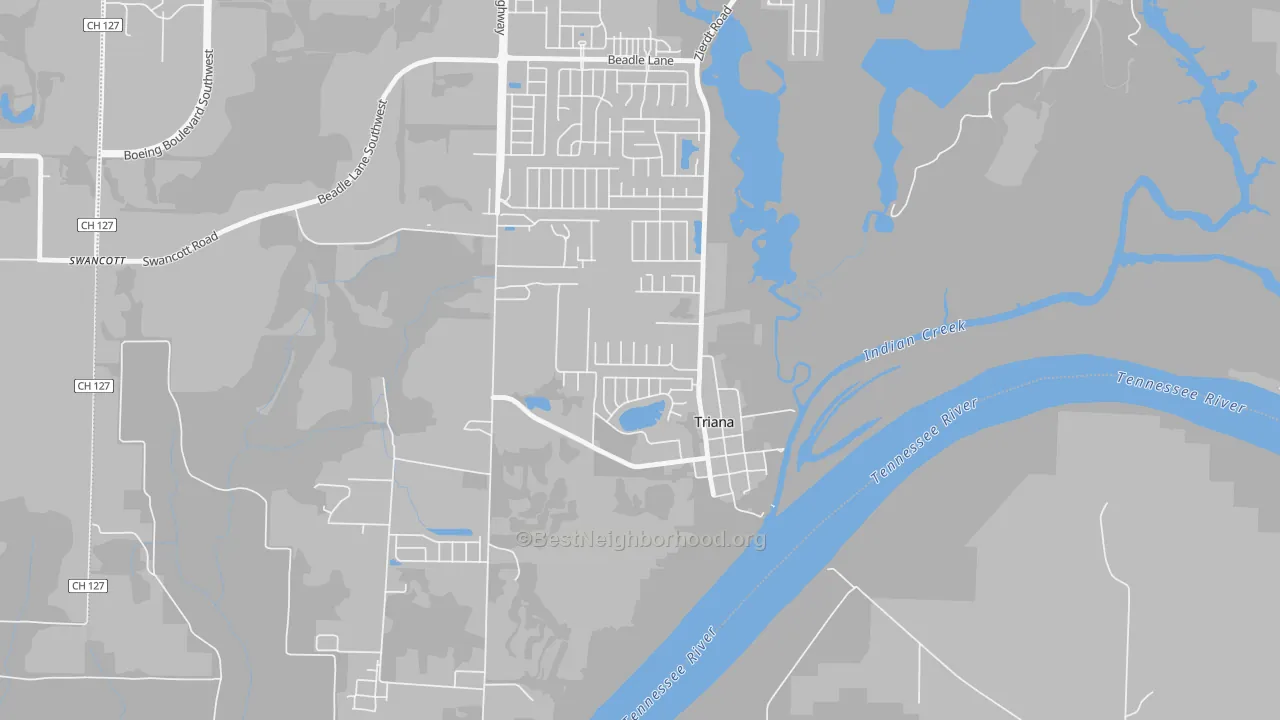 Transit Grade map of Triana, AL