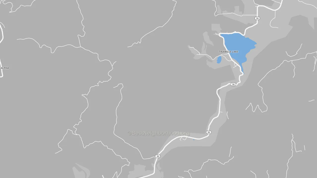 Transit Grade map of Triangle Lake, OR