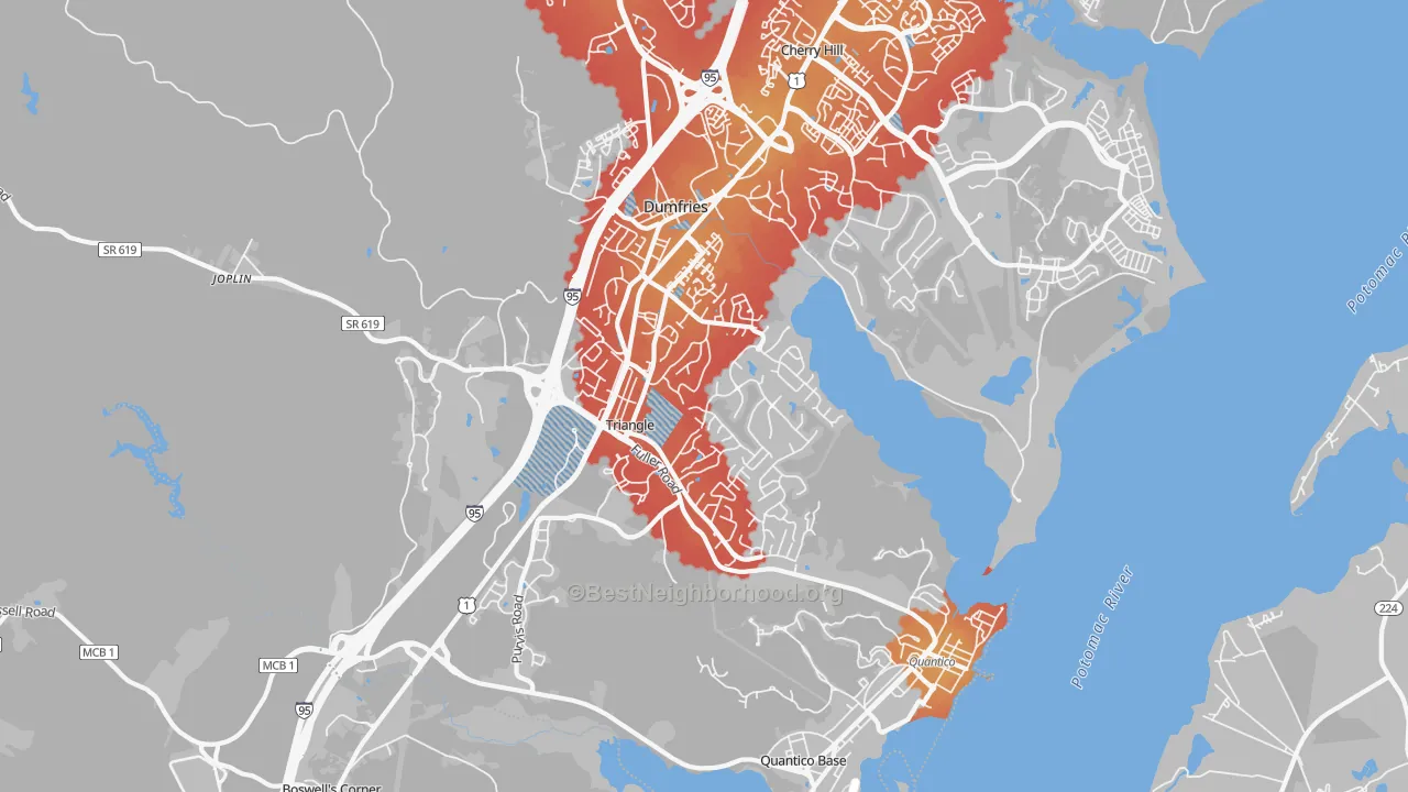Transit Grade map of Triangle, VA