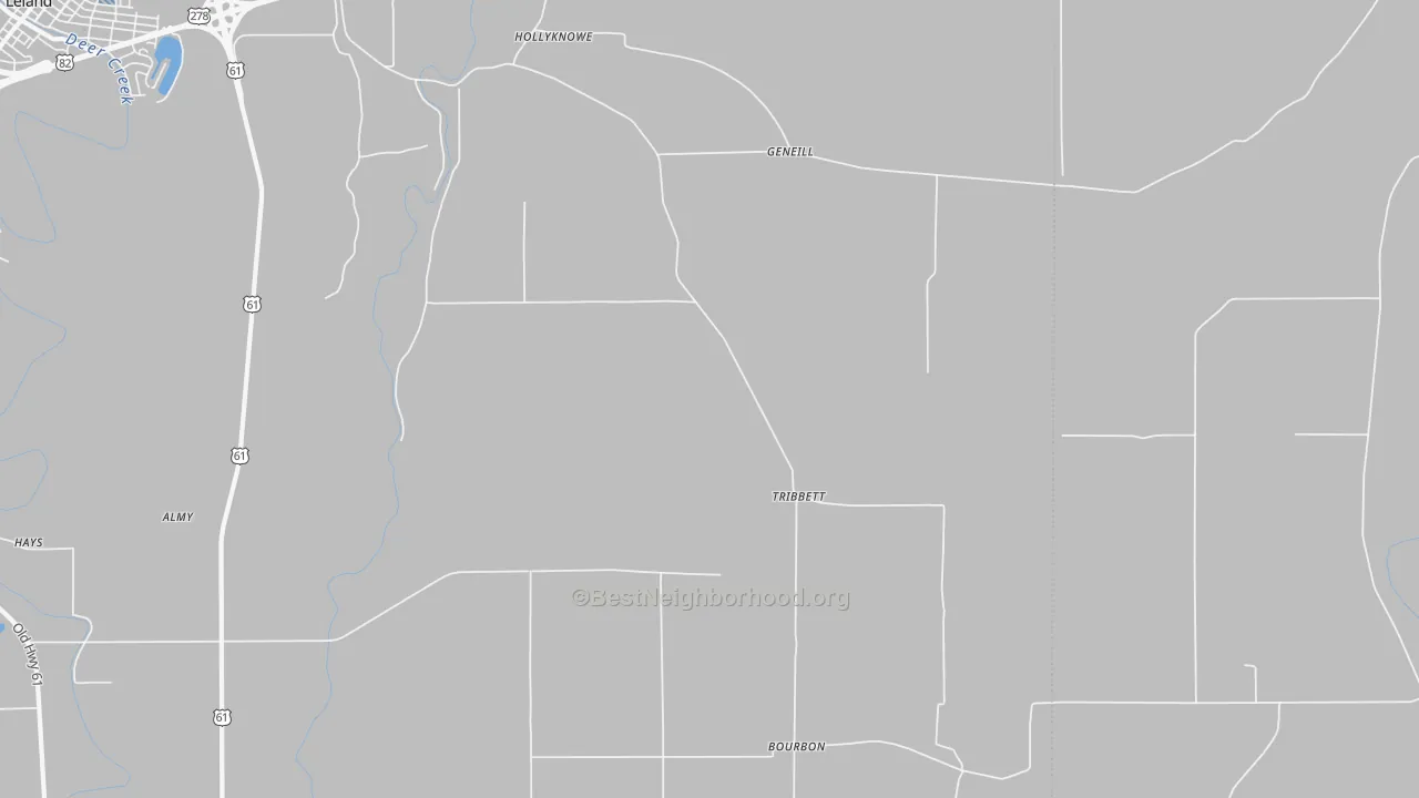 Transit Grade map of Tribbett, MS