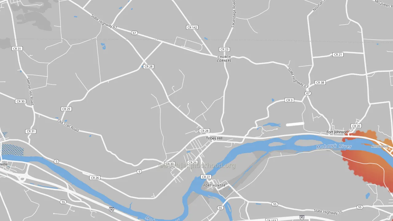 Transit Grade map of Tribes Hill, NY