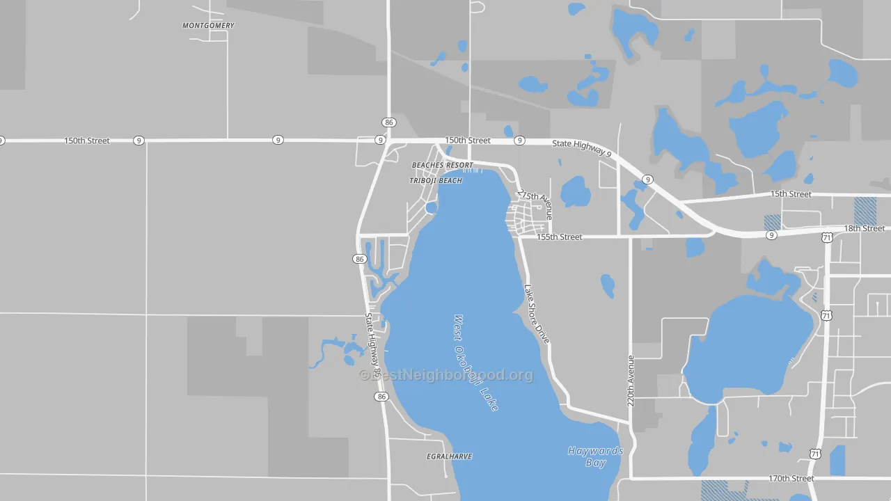 Transit Grade map of Triboji Beach, IA
