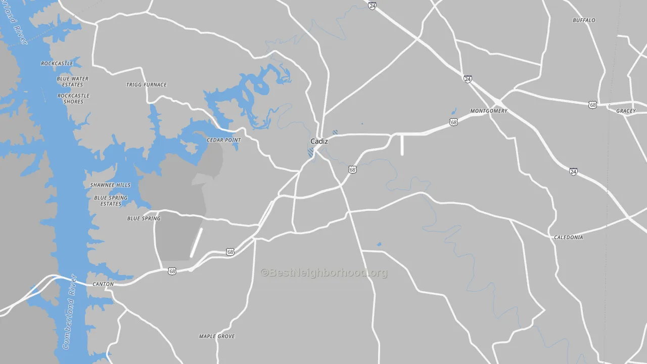 Transit Grade map of Trigg County, KY