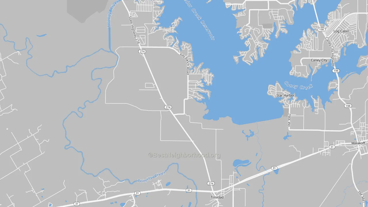 Transit Grade map of Trinidad, TX