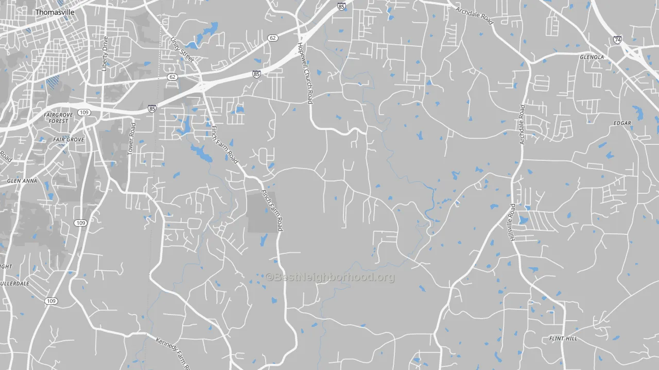 Transit Grade map of Trinity, NC