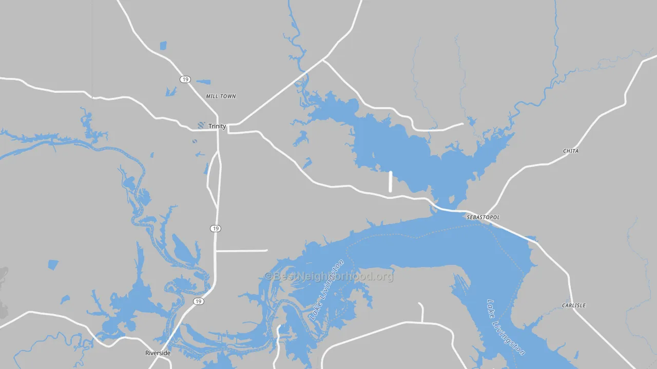 Transit Grade map of Trinity, TX