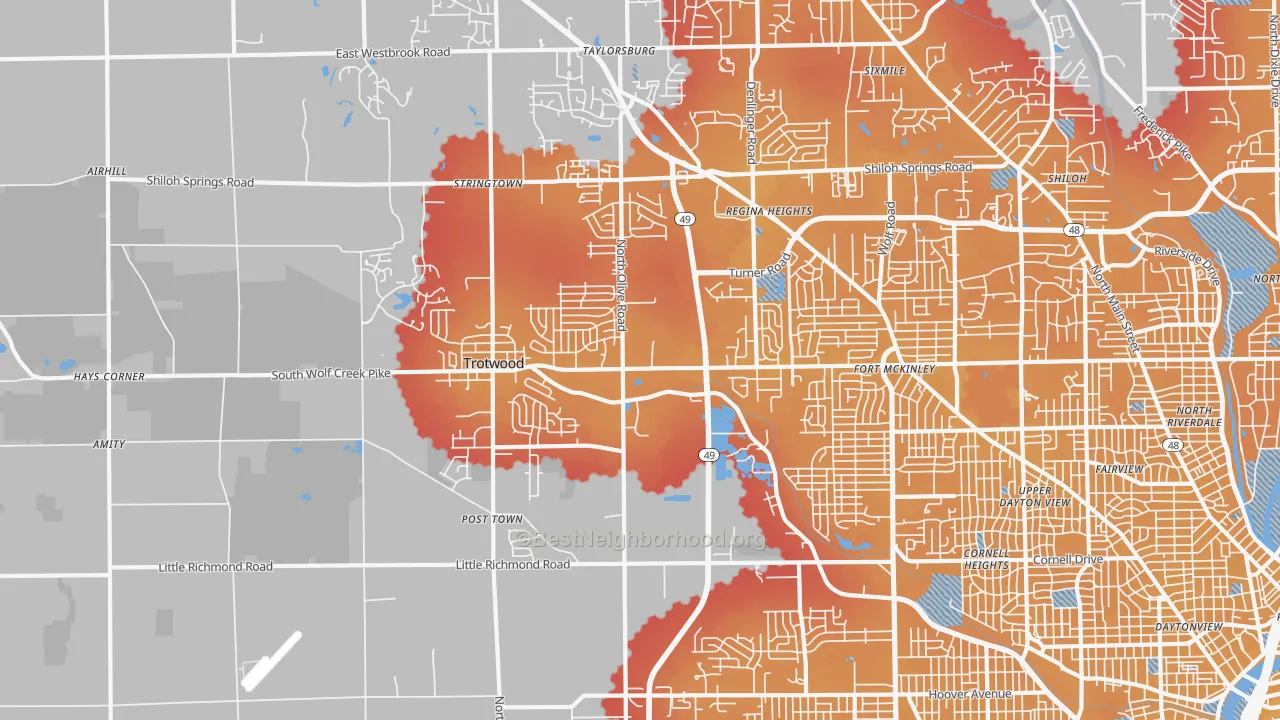 Transit Grade map of Trotwood, OH
