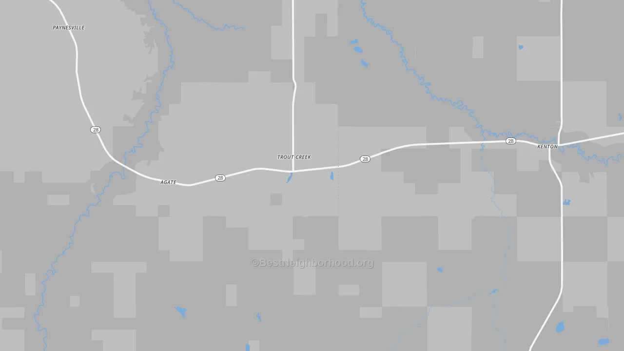 Transit Grade map of Trout Creek, MI