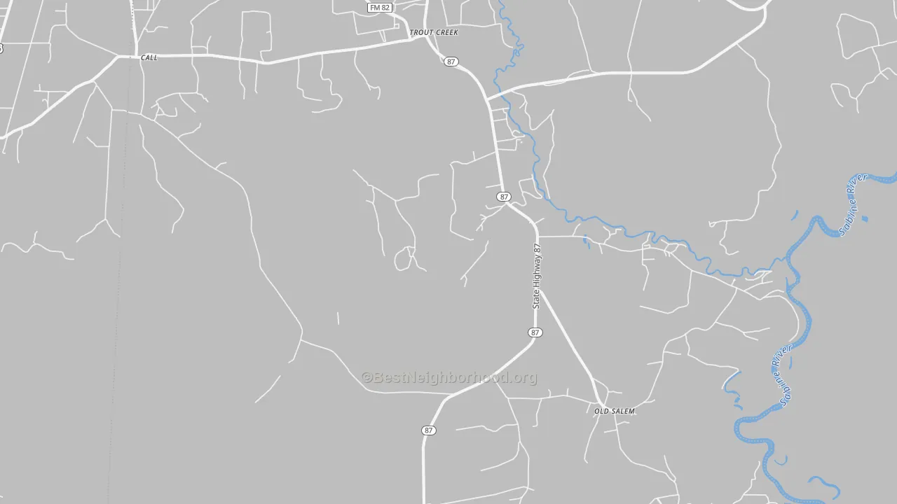 Transit Grade map of Trout Creek, TX