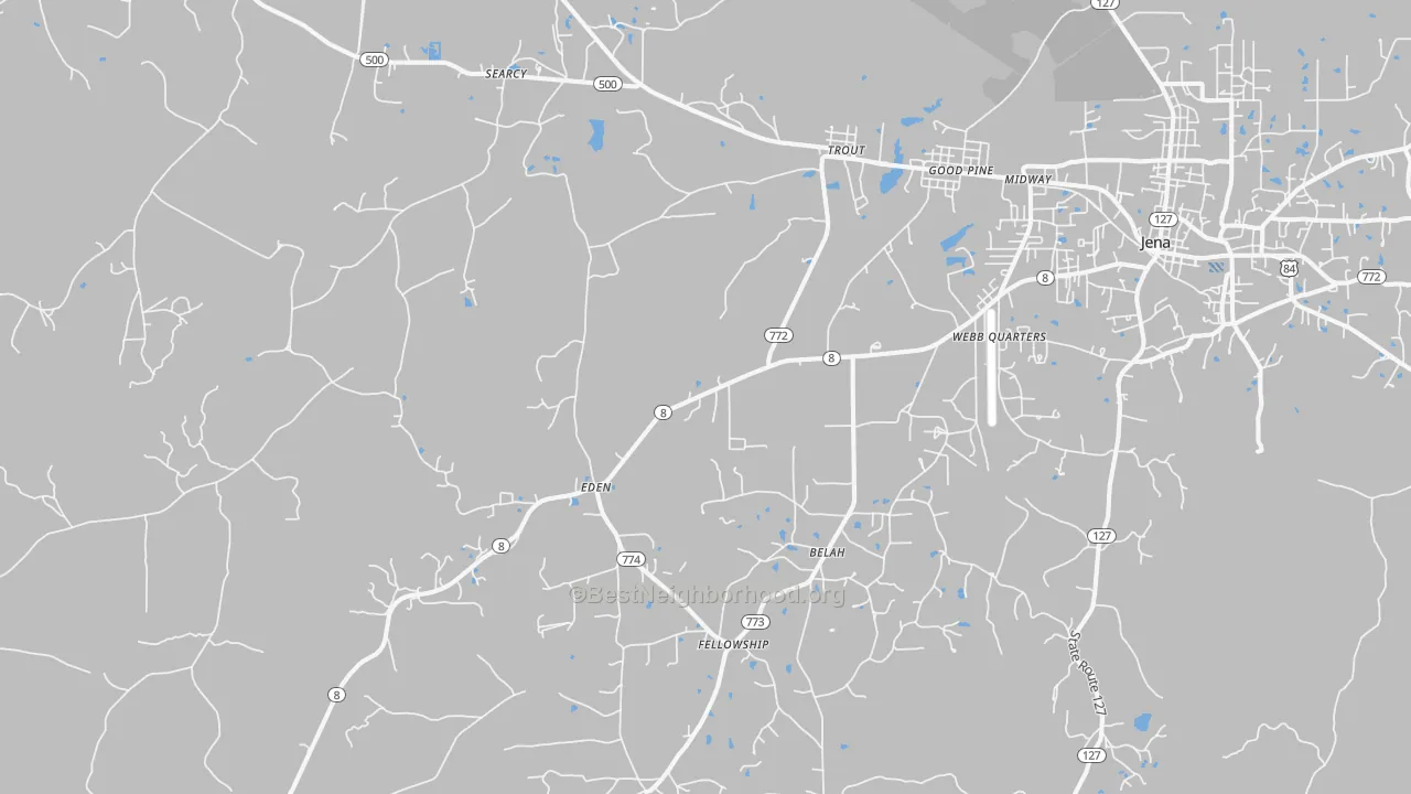 Transit Grade map of Trout, LA