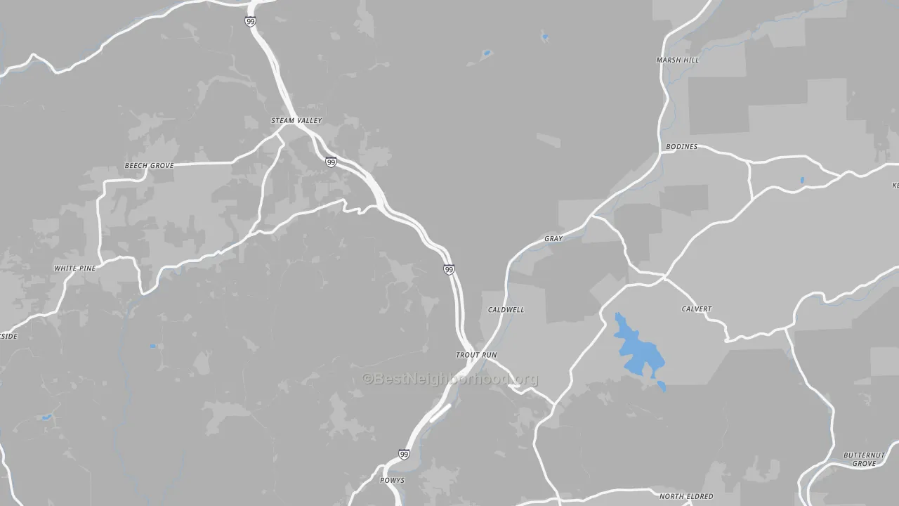 Transit Grade map of Trout Run, PA