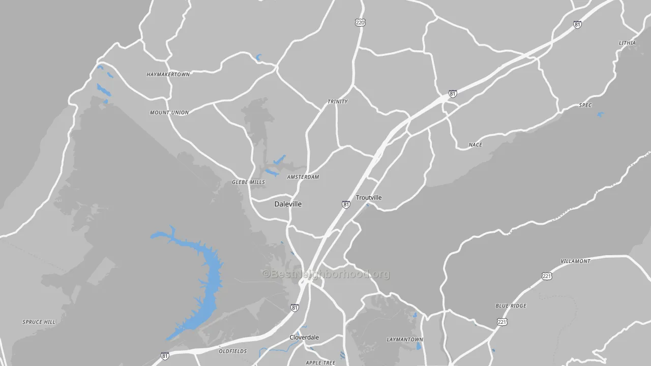 Transit Grade map of Troutville, VA