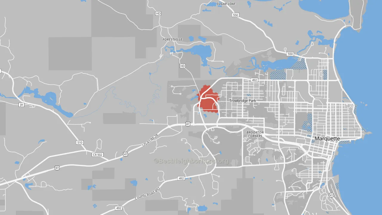 Transit Grade map of Trowbridge Park, MI