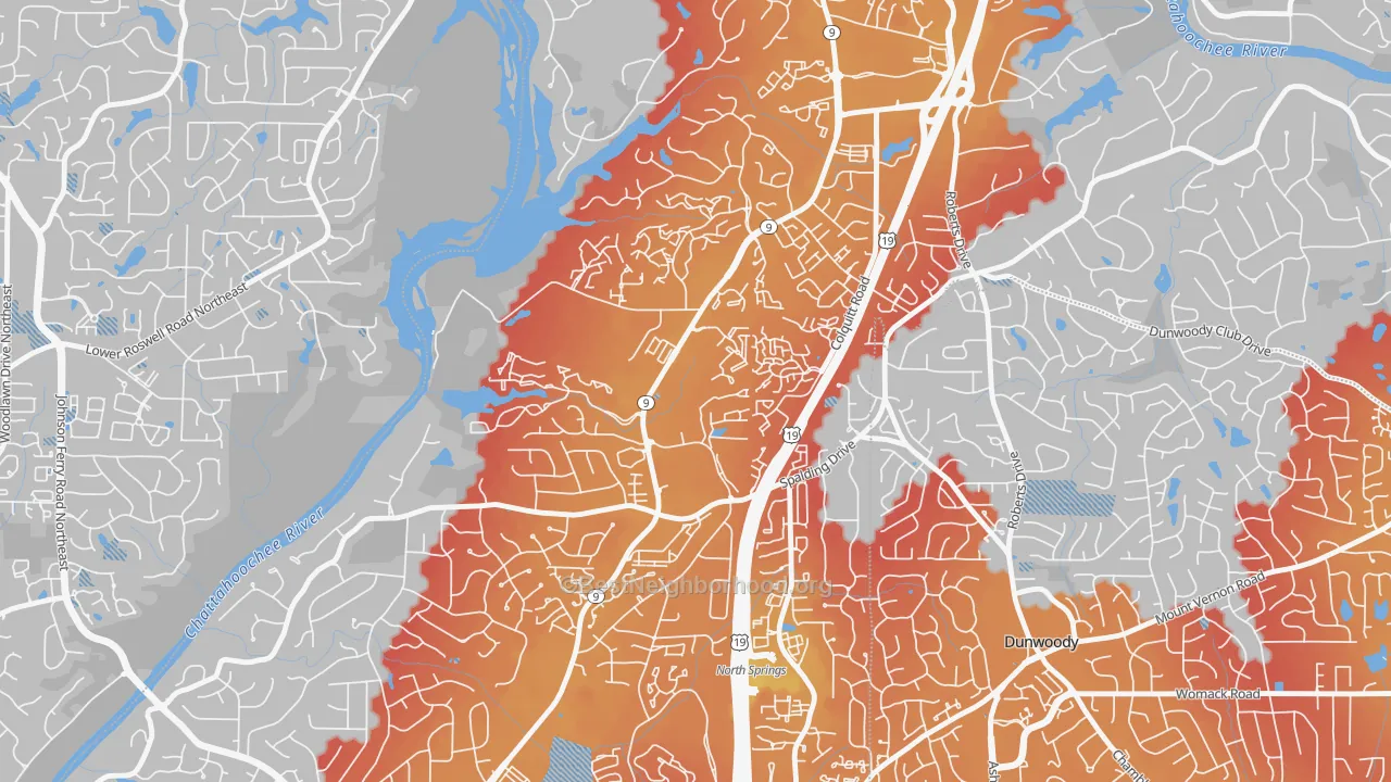 Transit Grade map of Trowbridge Square, Sandy Springs, GA