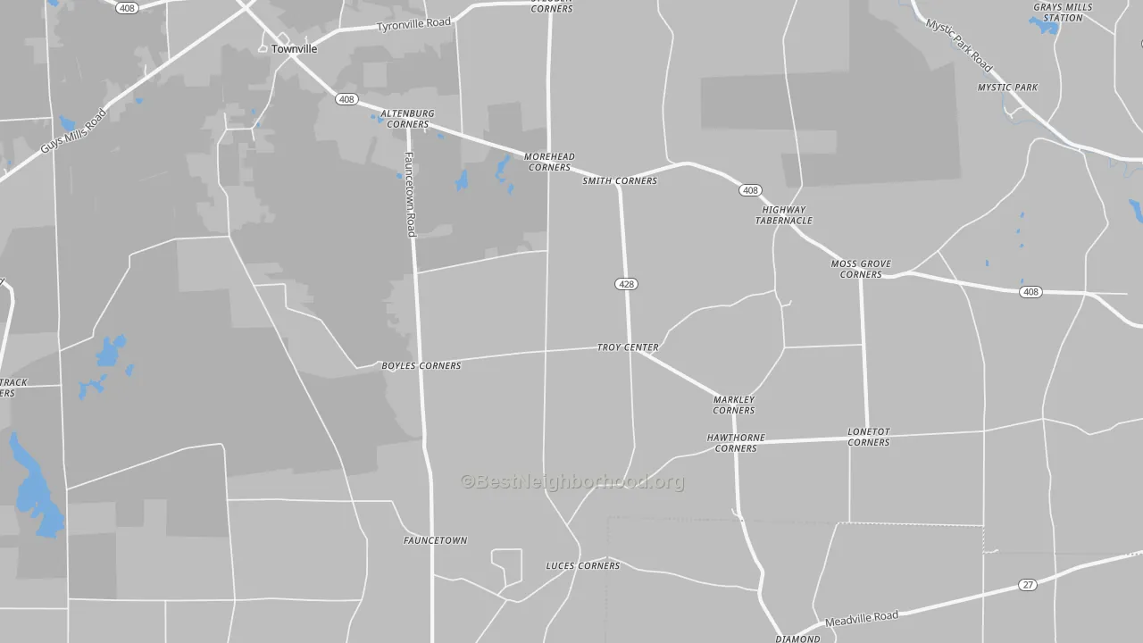 Transit Grade map of Troy Center, PA