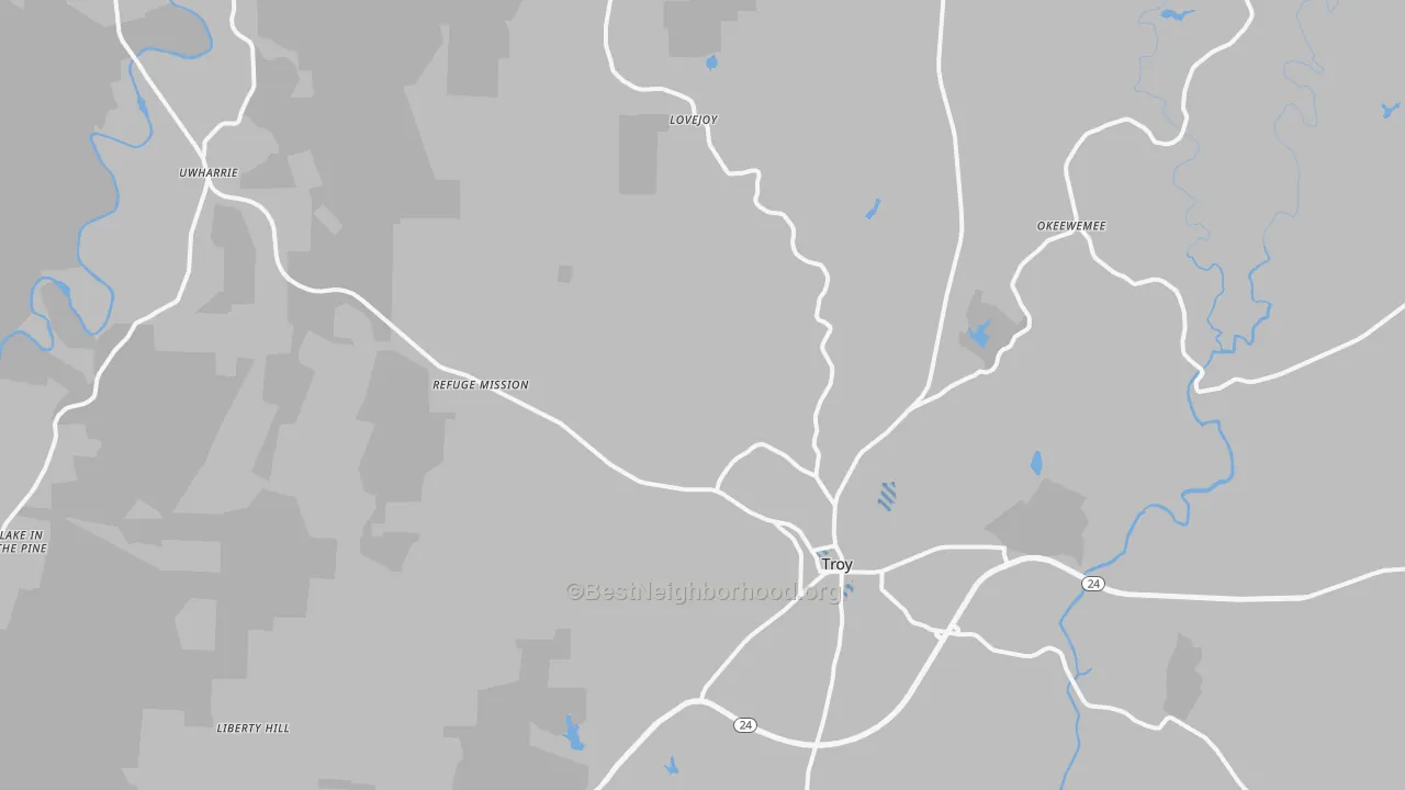 Transit Grade map of Troy, NC
