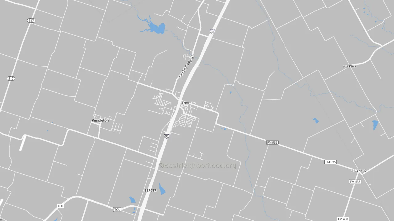 Transit Grade map of Troy, TX