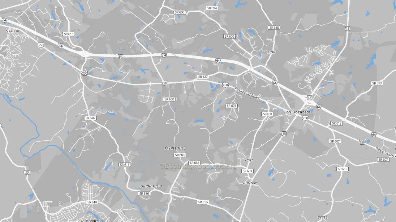Transit Grade map of Troy, VA