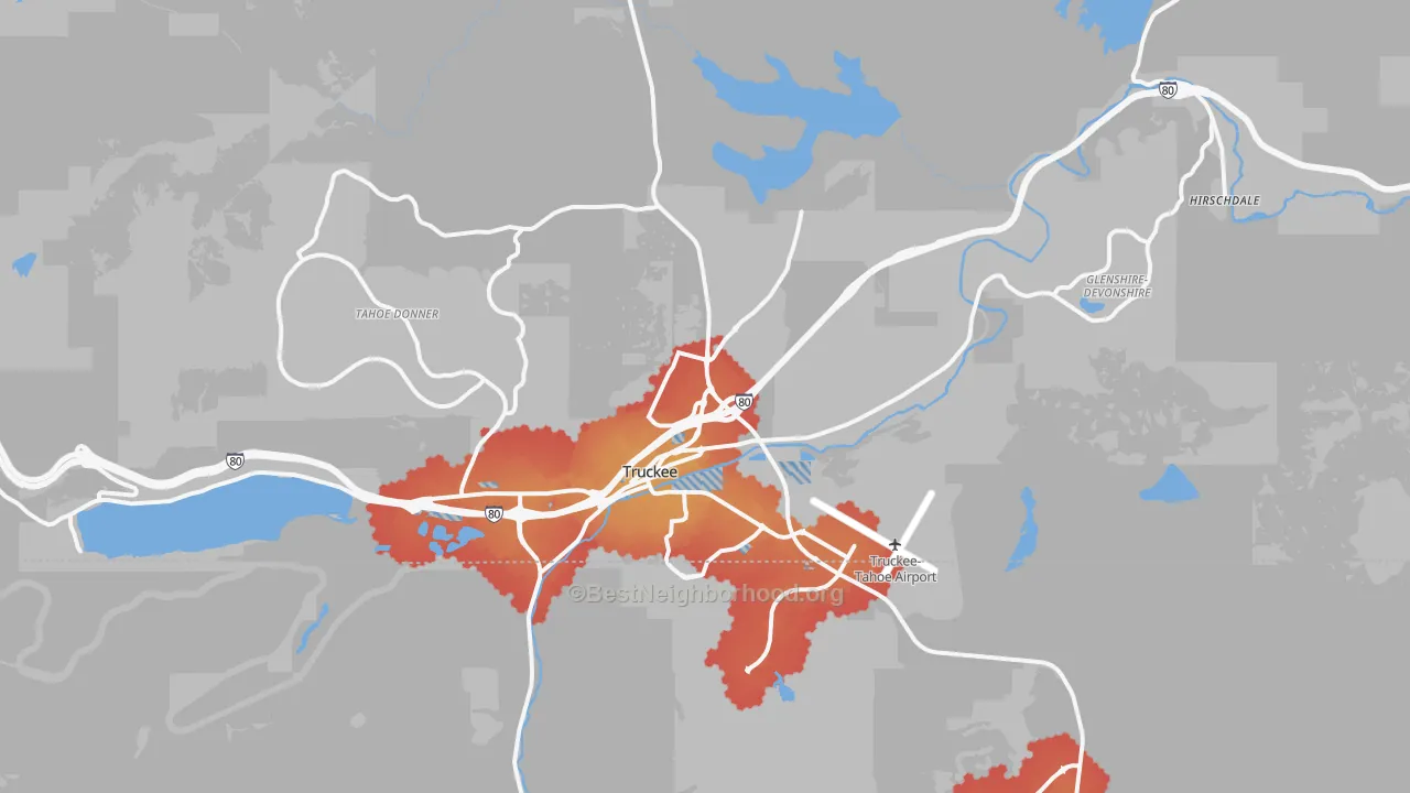 Transit Grade map of Truckee, CA