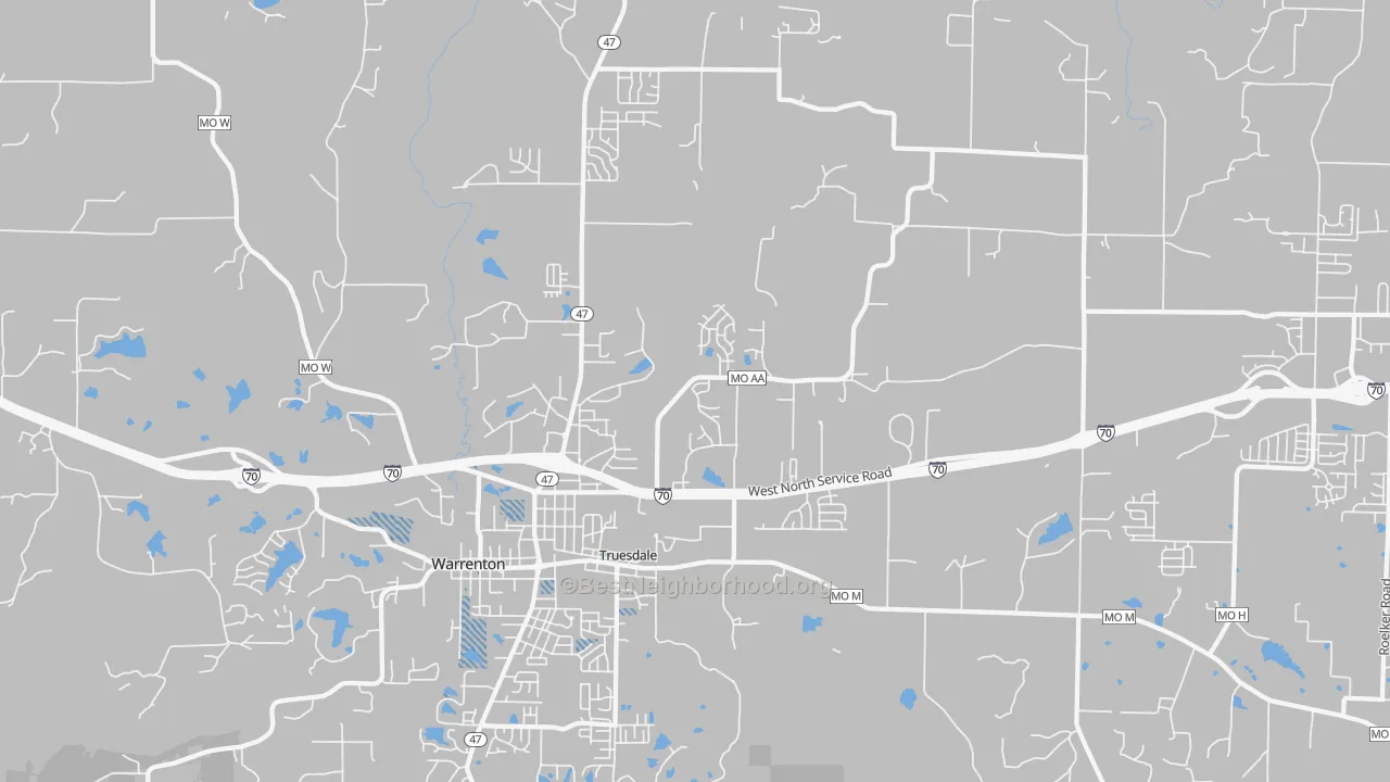 Transit Grade map of Truesdale, MO