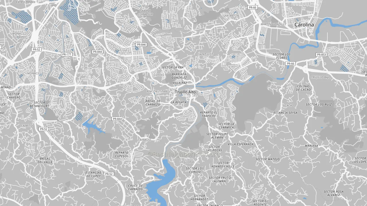 Transit Grade map of Trujillo Alto Municipio, PR