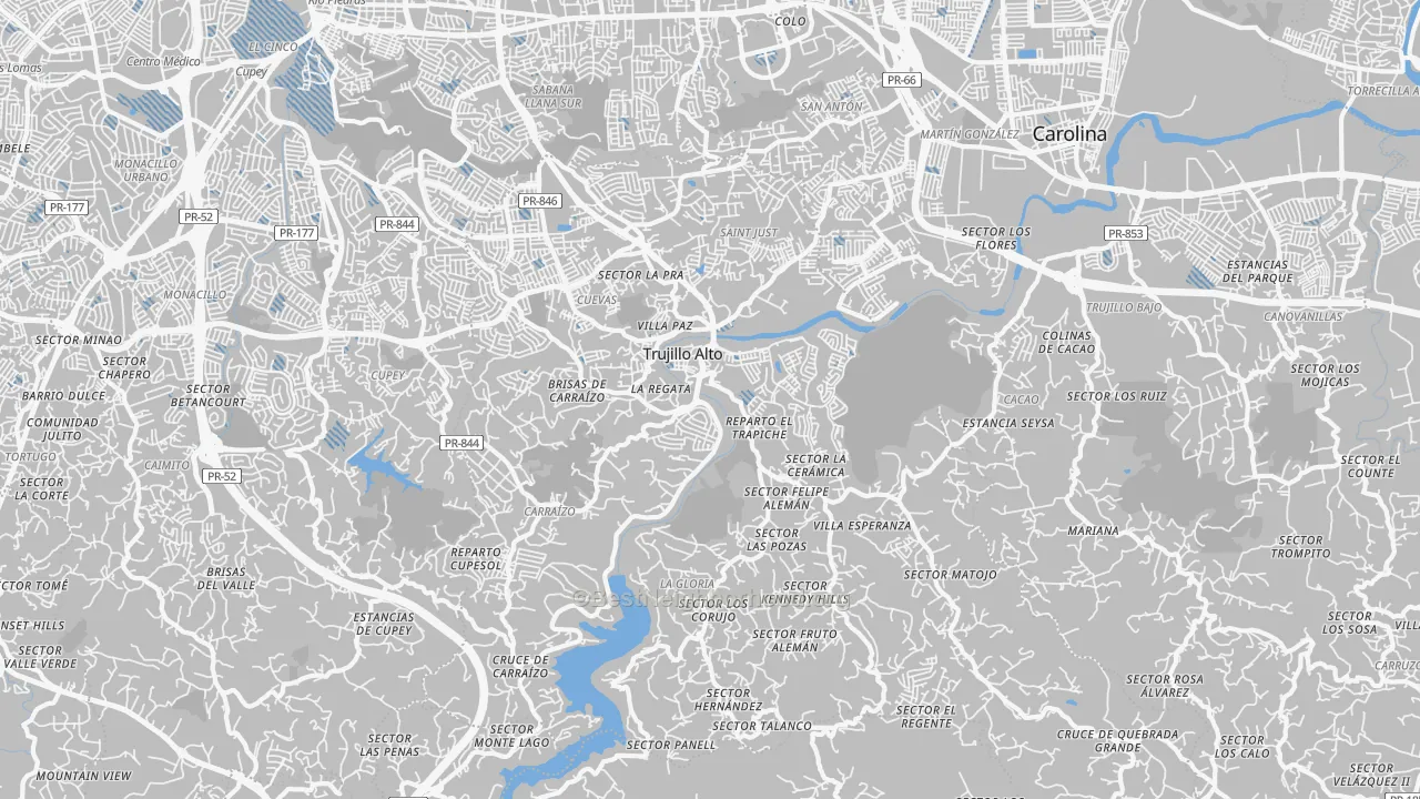 Transit Grade map of Trujillo Alto, PR