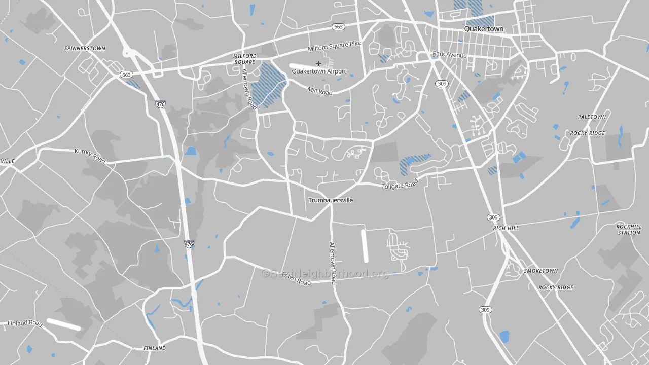 Transit Grade map of Trumbauersville, PA