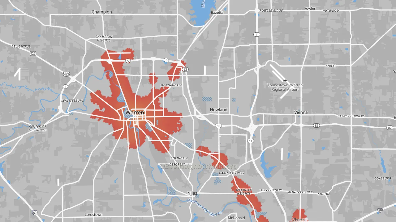 Transit Grade map of Trumbull County, OH
