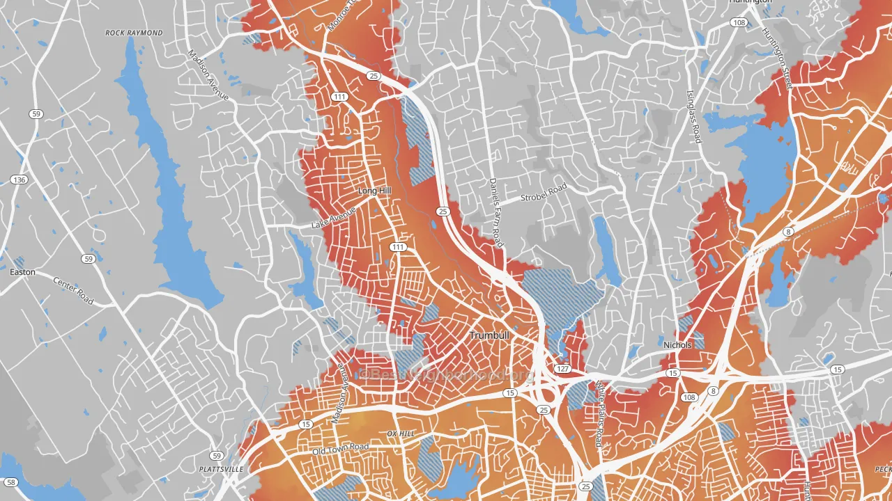 Transit Grade map of Trumbull, CT