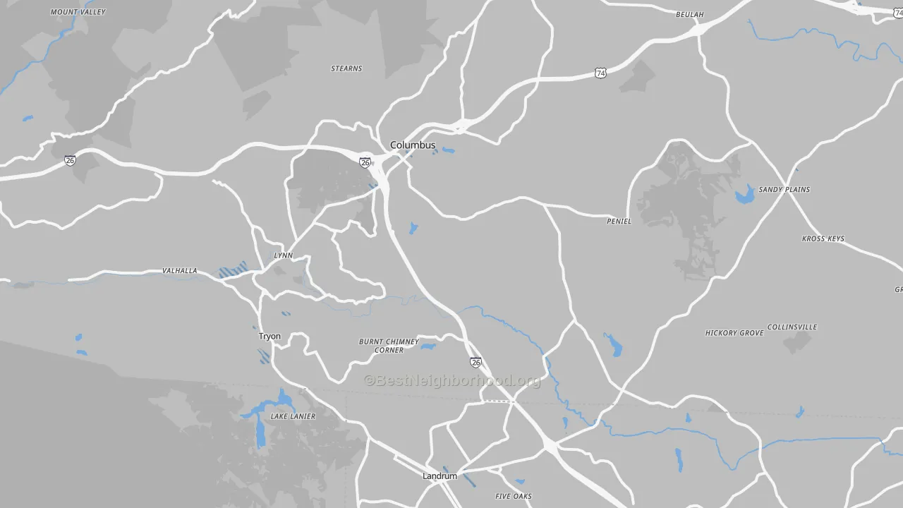 Transit Grade map of Tryon, NC