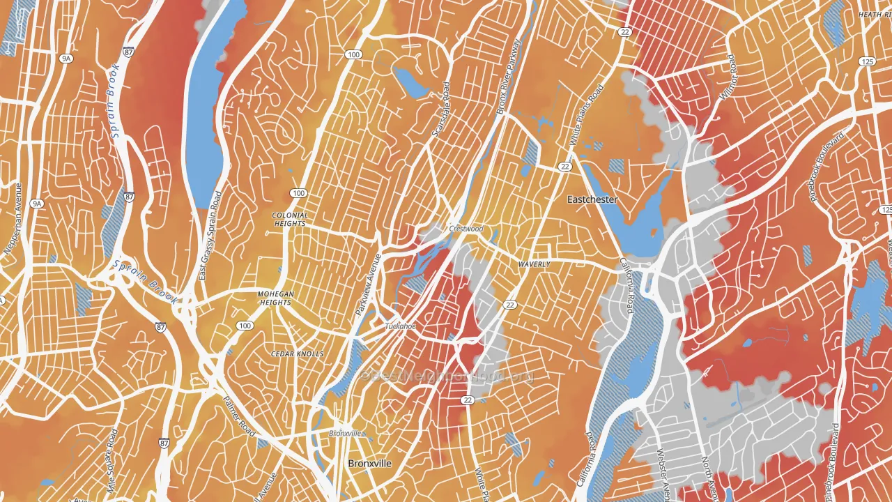 Transit Grade map of Tuckahoe, NY