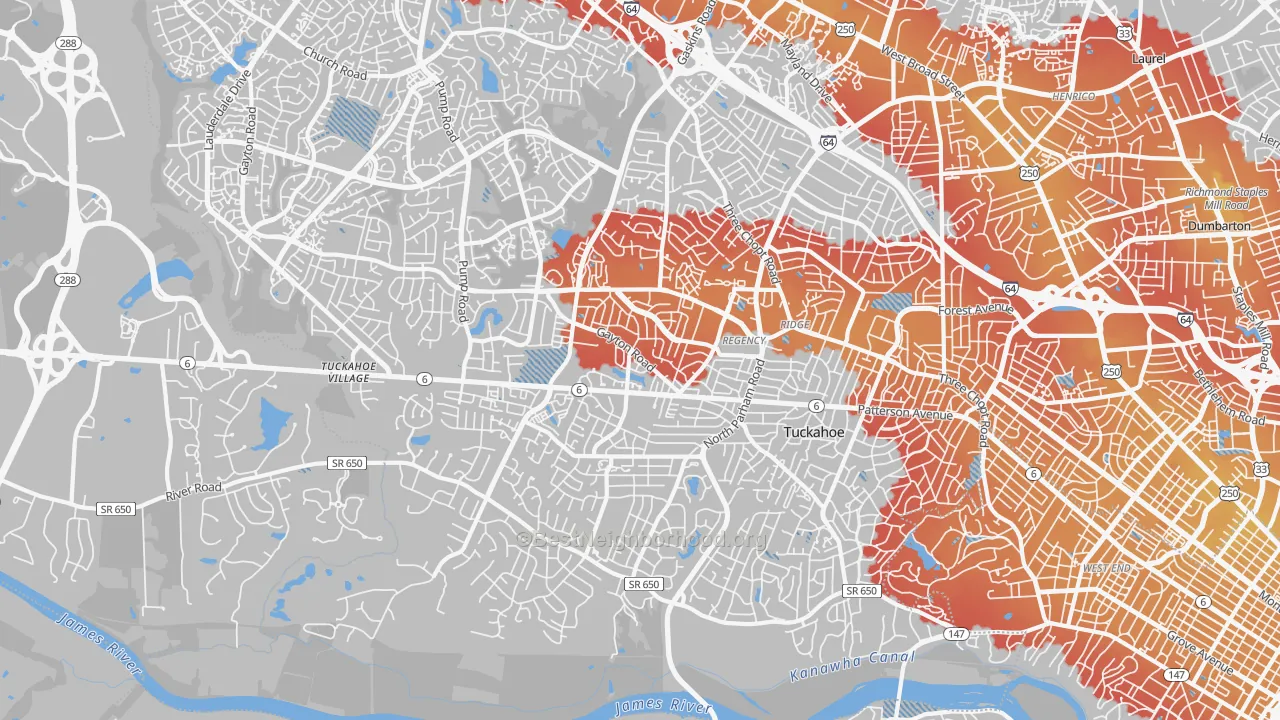 Transit Grade map of Tuckahoe, VA