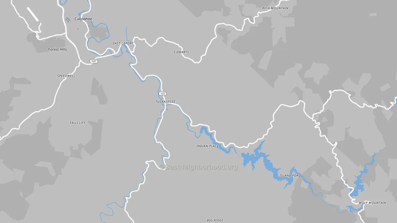 Transit Grade map of Tuckasegee, NC